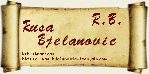 Rusa Bjelanović vizit kartica